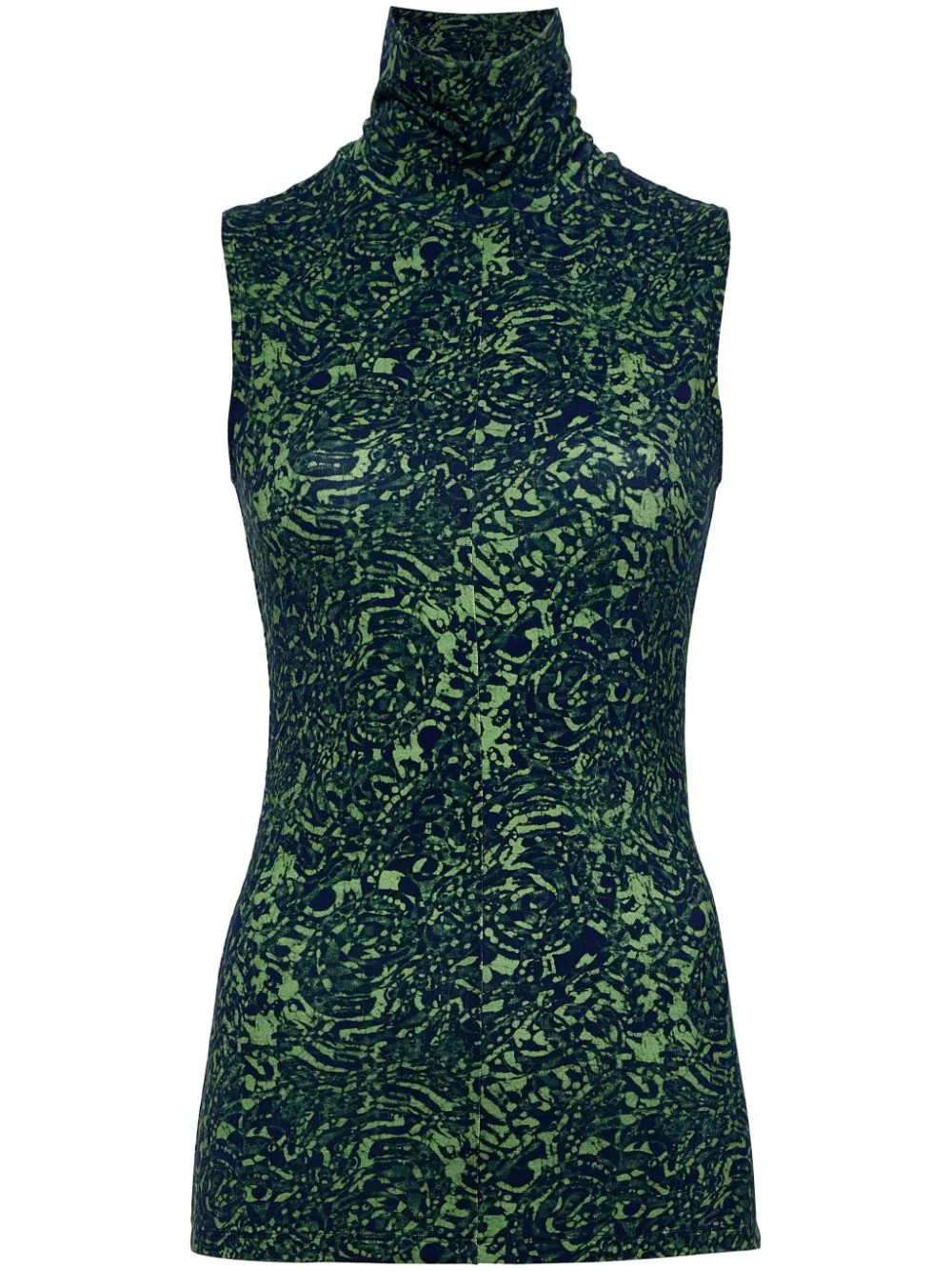 Proenza Schouler White Label abstract-print high-neck top - Green | Farfetch Global