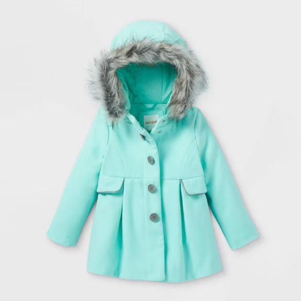 Toddler Girls' Faux Fur Hooded Coat - Cat & Jack™ | Target