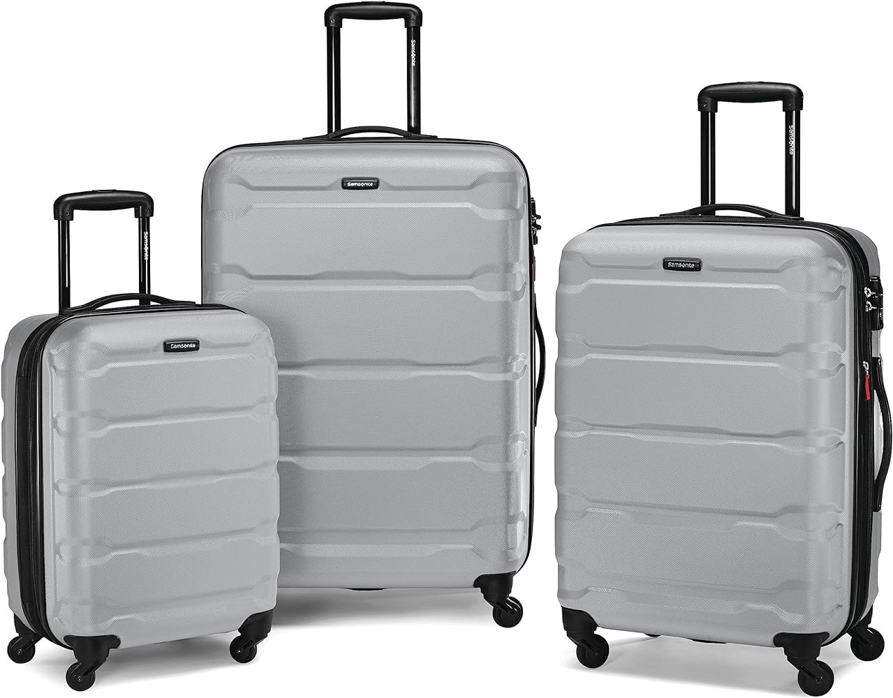 Samsonite Omni PC Hardside Expandable Luggage with Spinner Wheels, 3-Piece Set (20/24/28), Silver | Amazon (US)