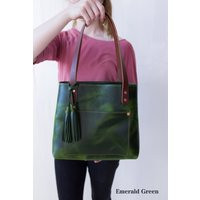 Small Green Leather Tote Bag for Women Small Green Leather Bag Leather Crossbody Bag Small Handbag Bridesmaid Gifts  Lifetime Leather | Etsy (US)