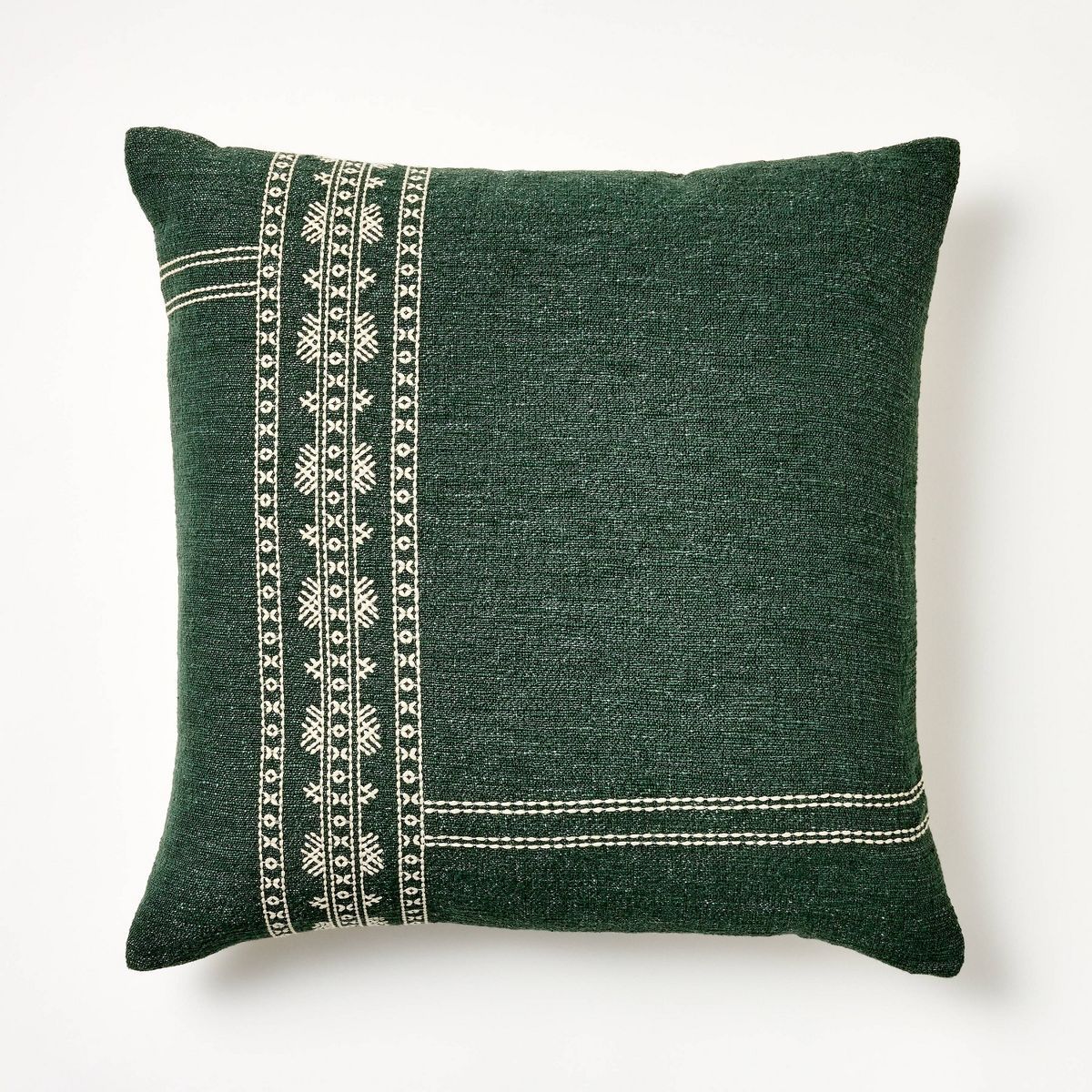 Oversized Embroidered Square Throw Pillow Sage Green/Cream - Threshold™ designed with Studio Mc... | Target