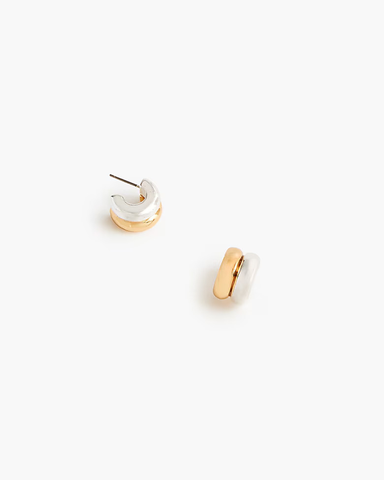 Mixed-metal double-hoop earrings | J.Crew Factory