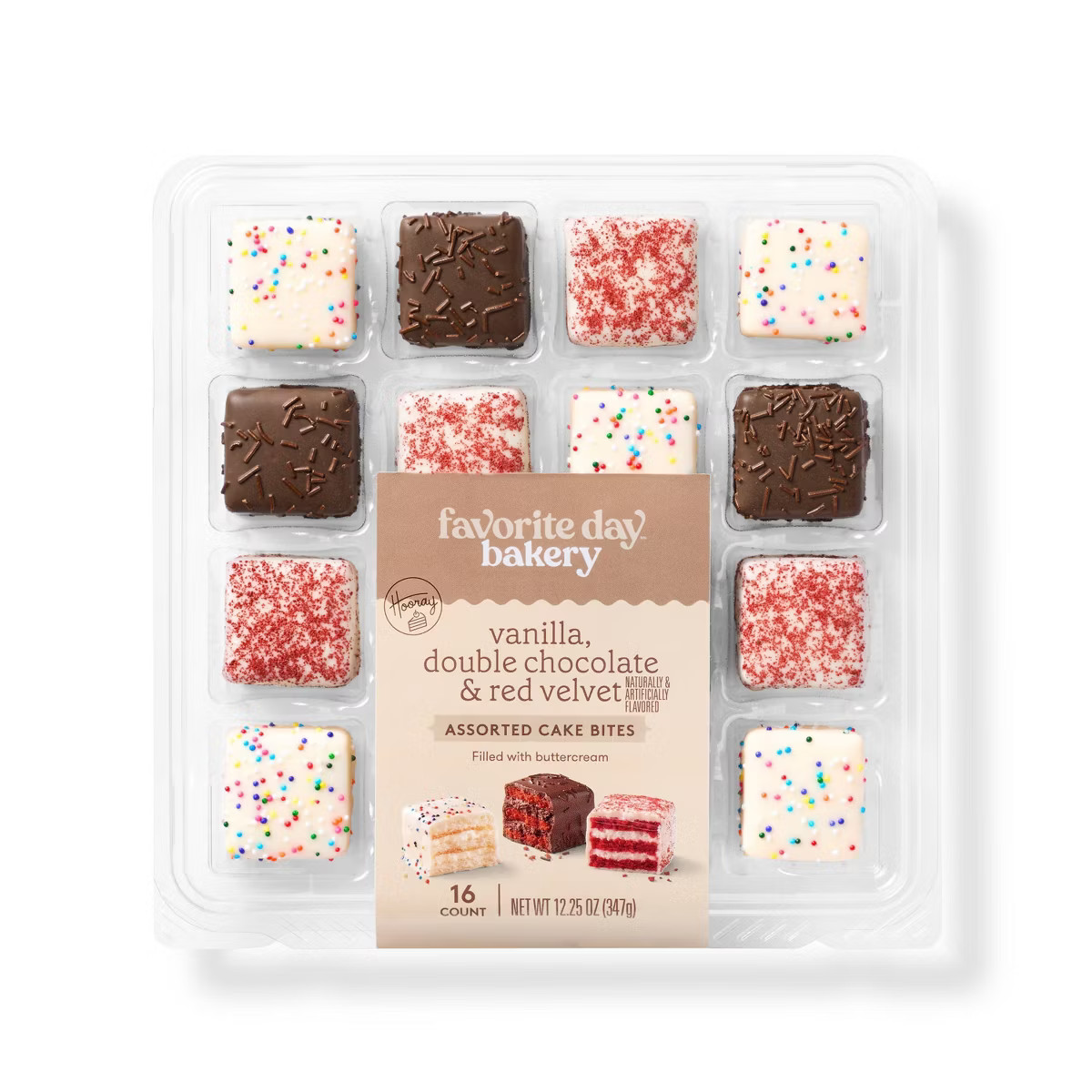 Cake Bites Vanilla, Double Chocolate, Red Velvet Assortment - 12.25oz/16ct - Favorite Day™ | Target