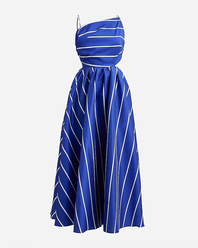 Collection side-cutout midi dress in striped taffeta | J.Crew US