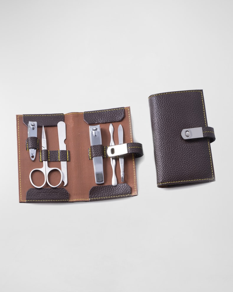 Bey-Berk 6-Piece Manicure Set in Leather Case | Neiman Marcus