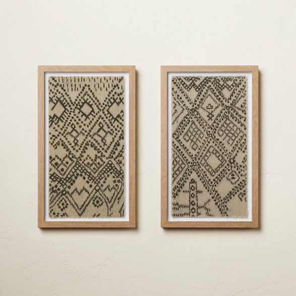 (Set of 2) 12&#34; x 20&#34; Burlap Framed Wall Art - Opalhouse&#8482; designed with Jungalow&#84... | Target