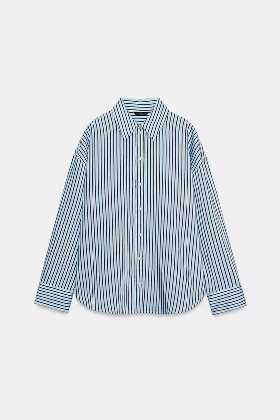 OVERSIZE STRIPED POPLIN SHIRT | Zara US