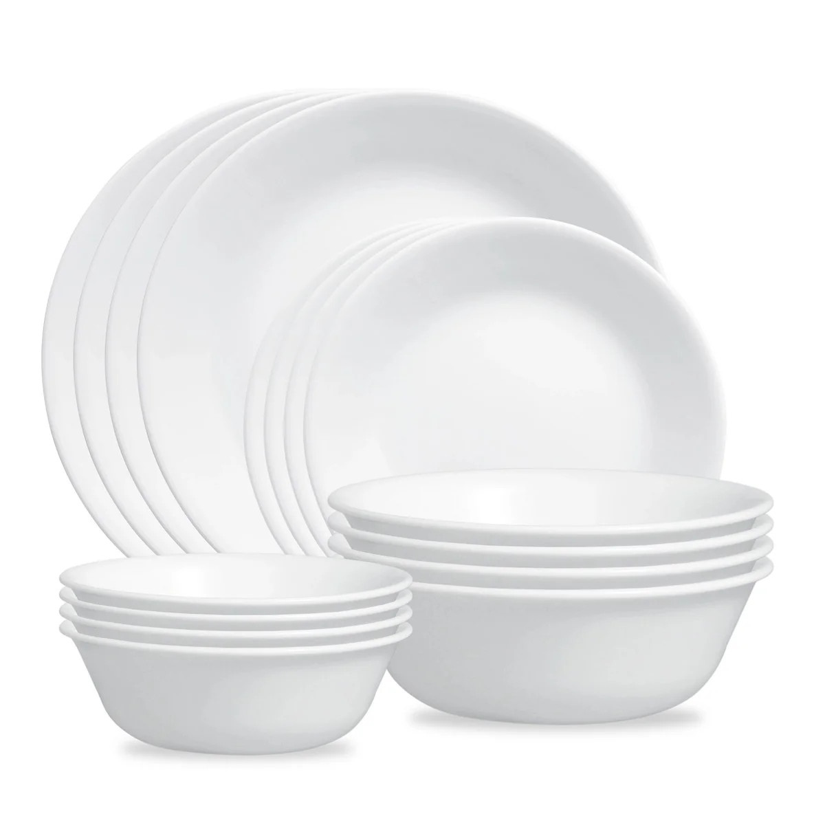 Corelle® Winter Frost White 16-piece Mugless Dinnerware Set, Service f | Corelle