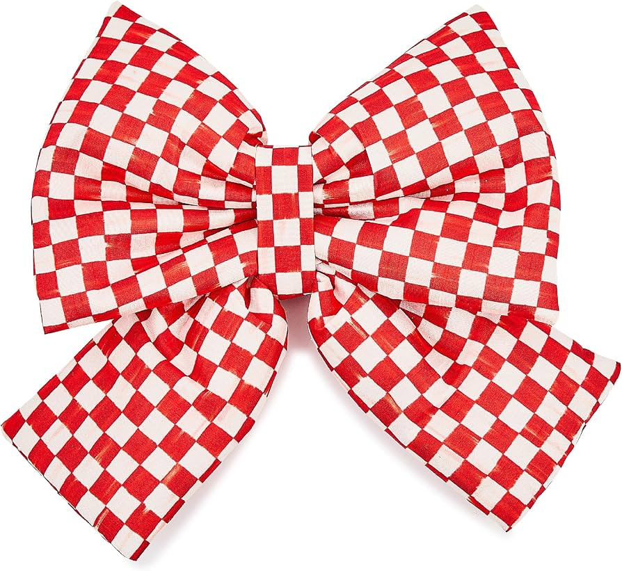MACKENZIE-CHILDS Bow, Christmas Bow for Home Decor or Gifts, Medium, Red-and-White Red Check | Amazon (US)