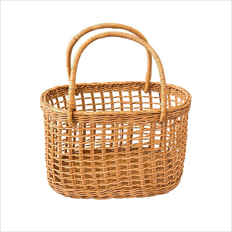 Rattan Wicker Baskets for Gifts, Wicker Baskets with Handles, Natural Handwoven Wicker Picnic Bas... | Amazon (US)