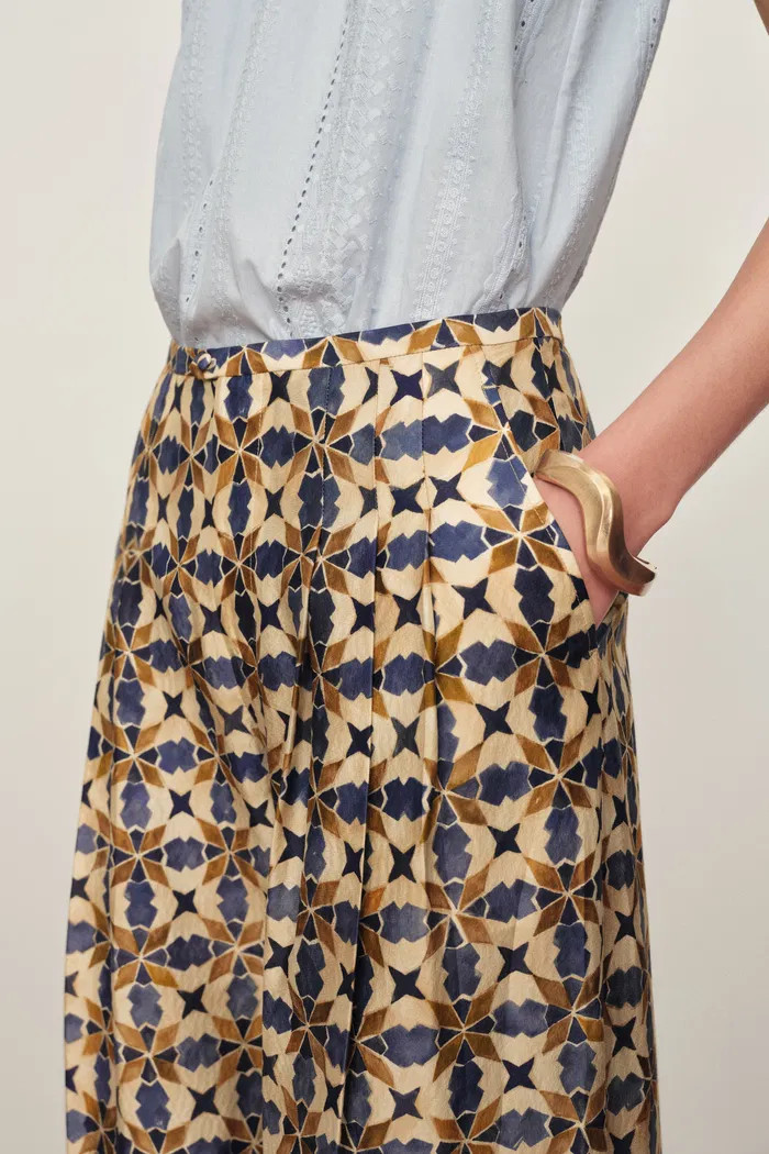 Jorien Drape Pants in Crinkled Silk Blend | Fabrique