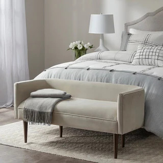 Madison Park Lovisa Cream Accent Bench | Bed Bath & Beyond
