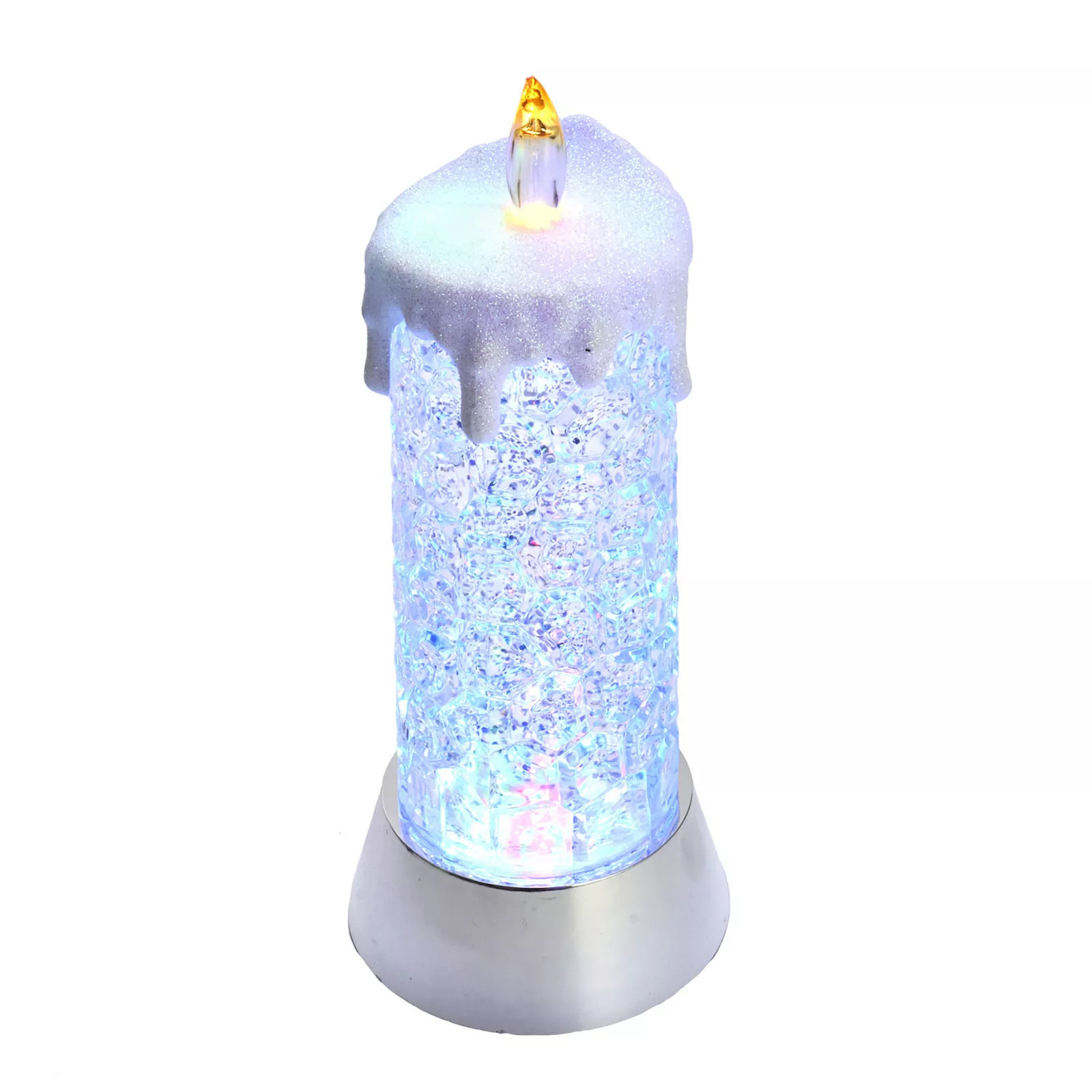 9.25-in. Color Changing Snowing Candle, White | Kohl's