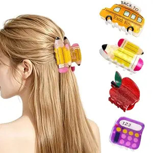 Pencil Hair Claw Clips - Funny Teacher Hair Clips Cute Back-to-school/Graduation Season Hair Acce... | Amazon (US)