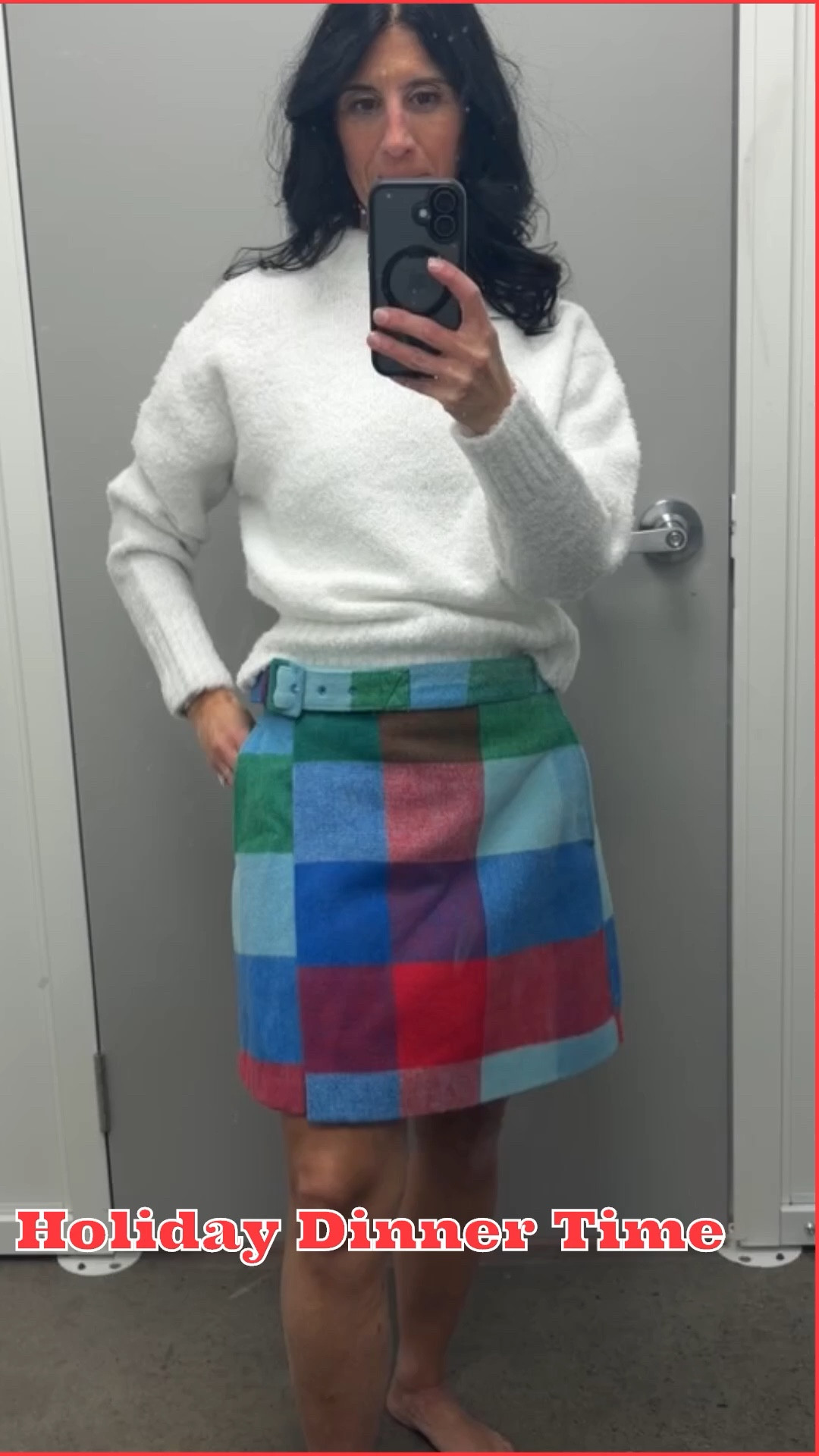 It’s Holiday Party Time! This skirt ca be worn all winter long! The little buckle and pockets- say no more! White sweater finishes it off with the same cozy an warm material! Grab your brown boots and you are done! 

#LTKU #LTKHoliday #LTKFindsUnder100