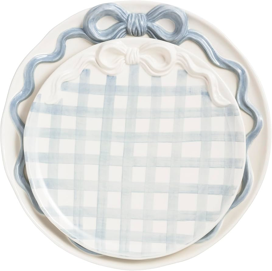 Mud Pie Ceramic Bow Nested Platter Set | Amazon (US)
