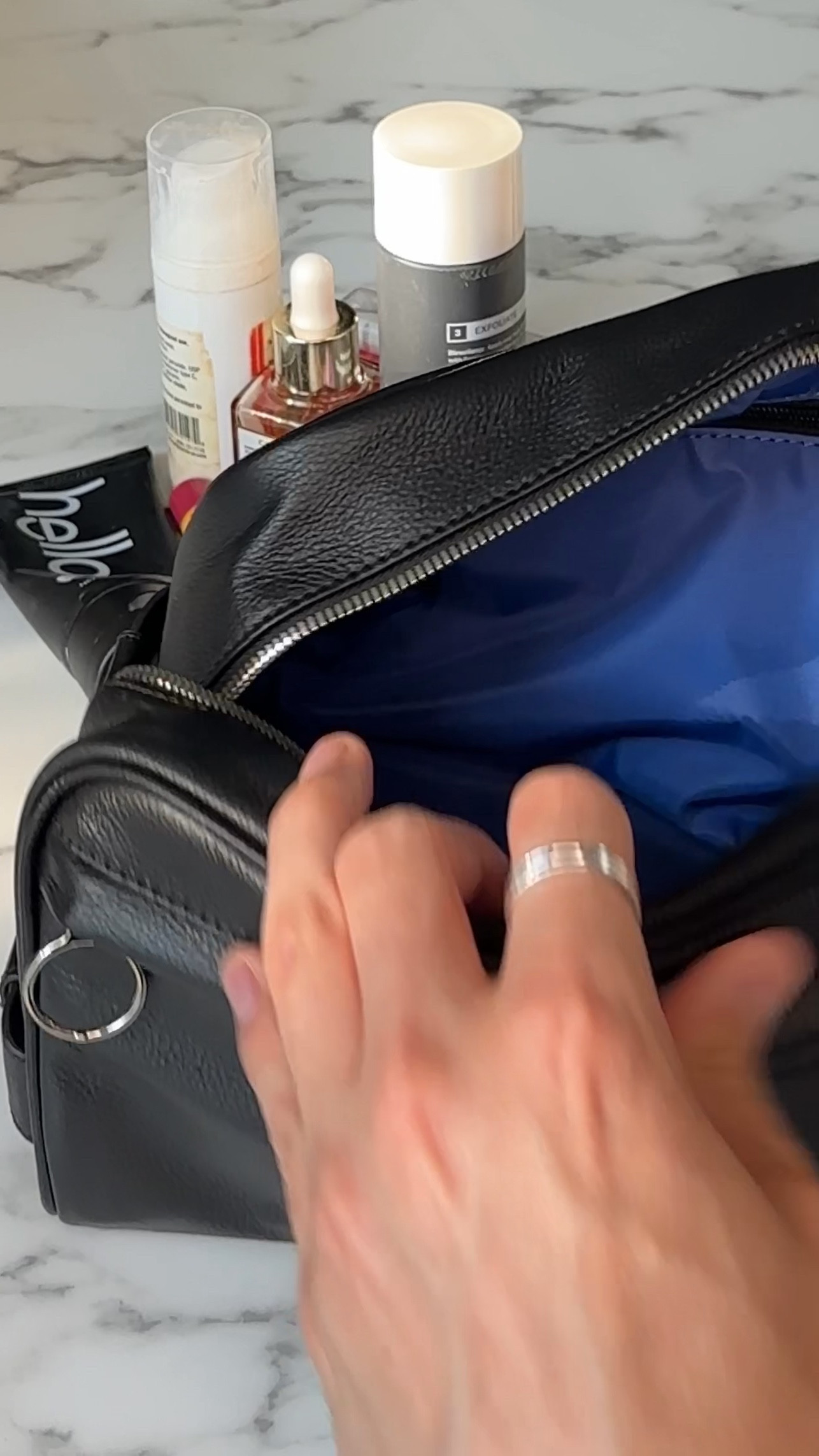 The best men’s travel dopp kit I’ve used! It’s stylish with a black leather exterior and blue washable nylon interior, plus handy pockets to keep things organized. It’s a great size for holding all your skincare essentials and packed into my luggage super easily! Best travel luggage, toiletry bag review, travel tips, men’s travel essentials, luggage review

#LTKFind #LTKmens #LTKtravel