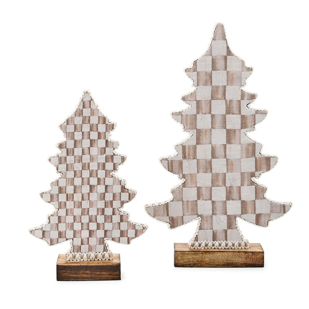 Mocha Check Forest Trees, Set of 2 | MacKenzie-Childs