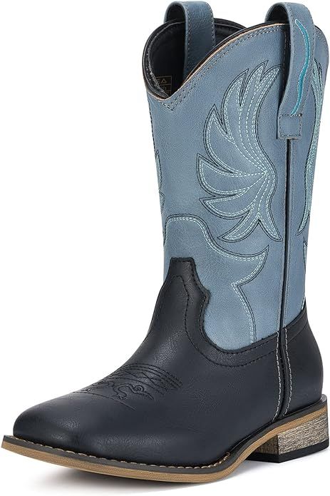 Rollda Kids Cowboy Boots for Boys Girls Western Square Toe Cowgirl Boots with Walking Heel (Toddl... | Amazon (US)