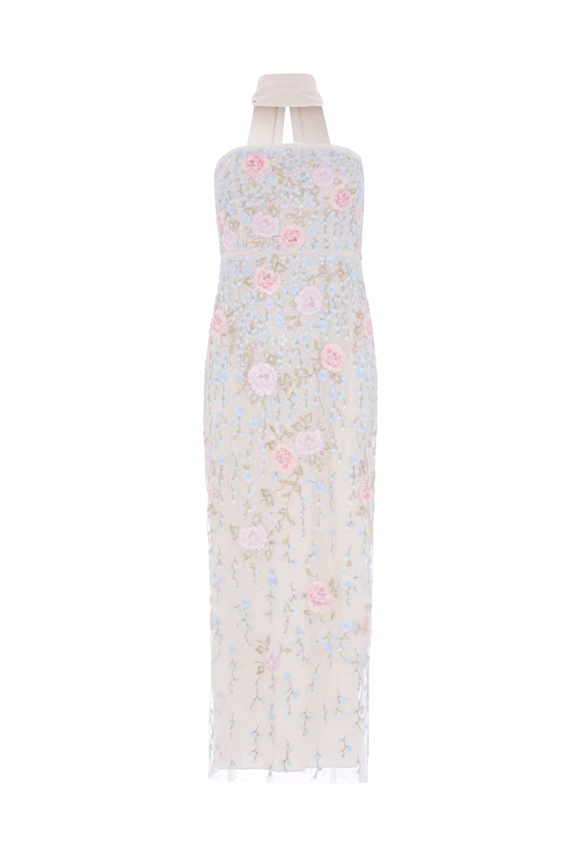 Cressida Embroidery Strapless Ankle Gown | Needle & Thread