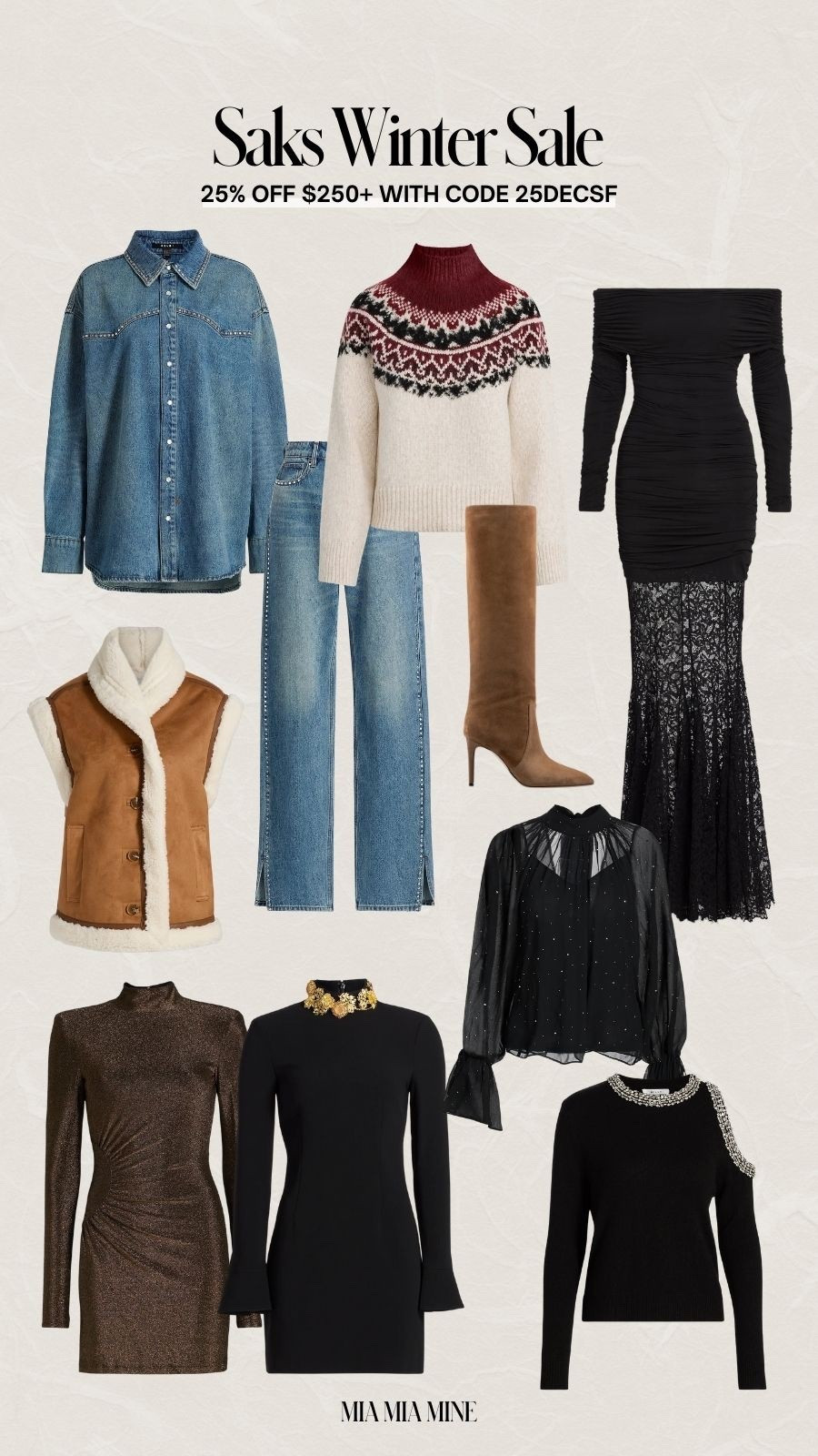 Saks winter sale
Save 25% off New Year’s Eve dresses
Paris Texas boots 
Ksubi denim

#LTKSaleAlert #LTKHoliday #LTKSeasonal