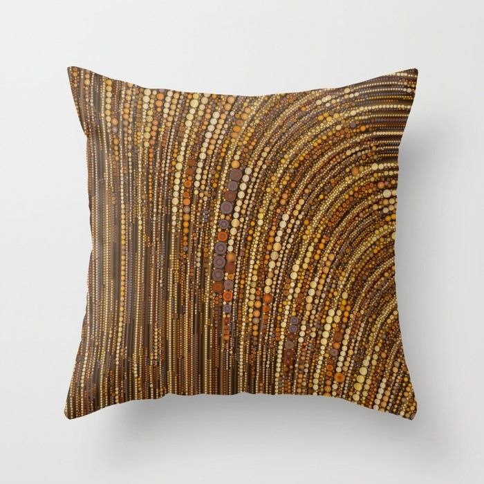 zara - art deco arc arch design in bronze copper gold Throw Pillow by sherodesign | Society6
