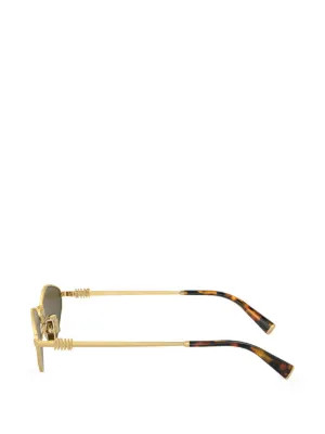 Miu Miu Eyewear geometric-frame Sunglasses | Gold | FARFETCH UK | Farfetch Global