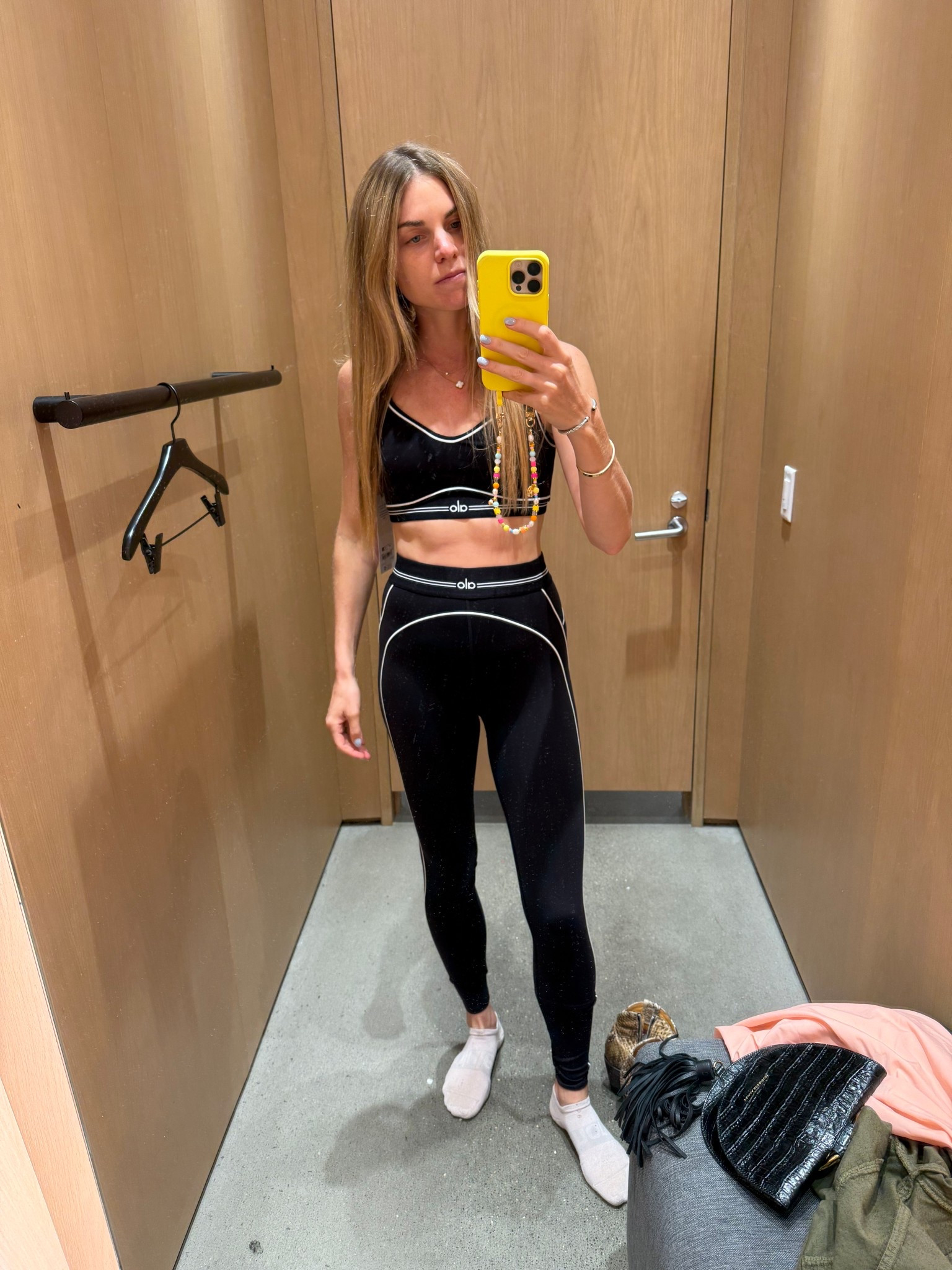 (I look angry)! Love this alo waist band! Still not ready to wear sweatpants instead of leggings so sticking to my usual crop and legging situation! 

#LTKActive