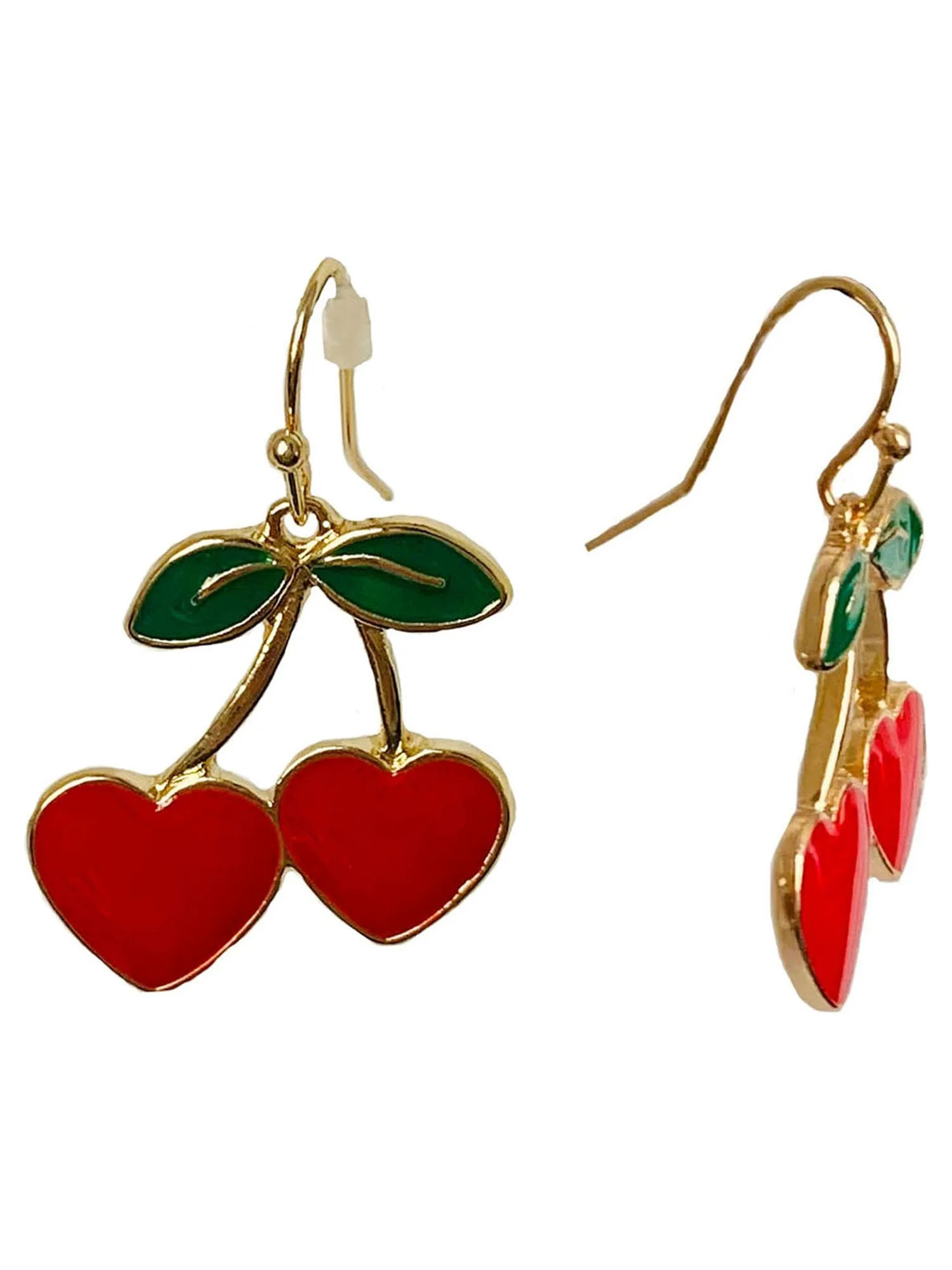No Boundaries Cherry Heart Fish Hook Earrings | Walmart (US)