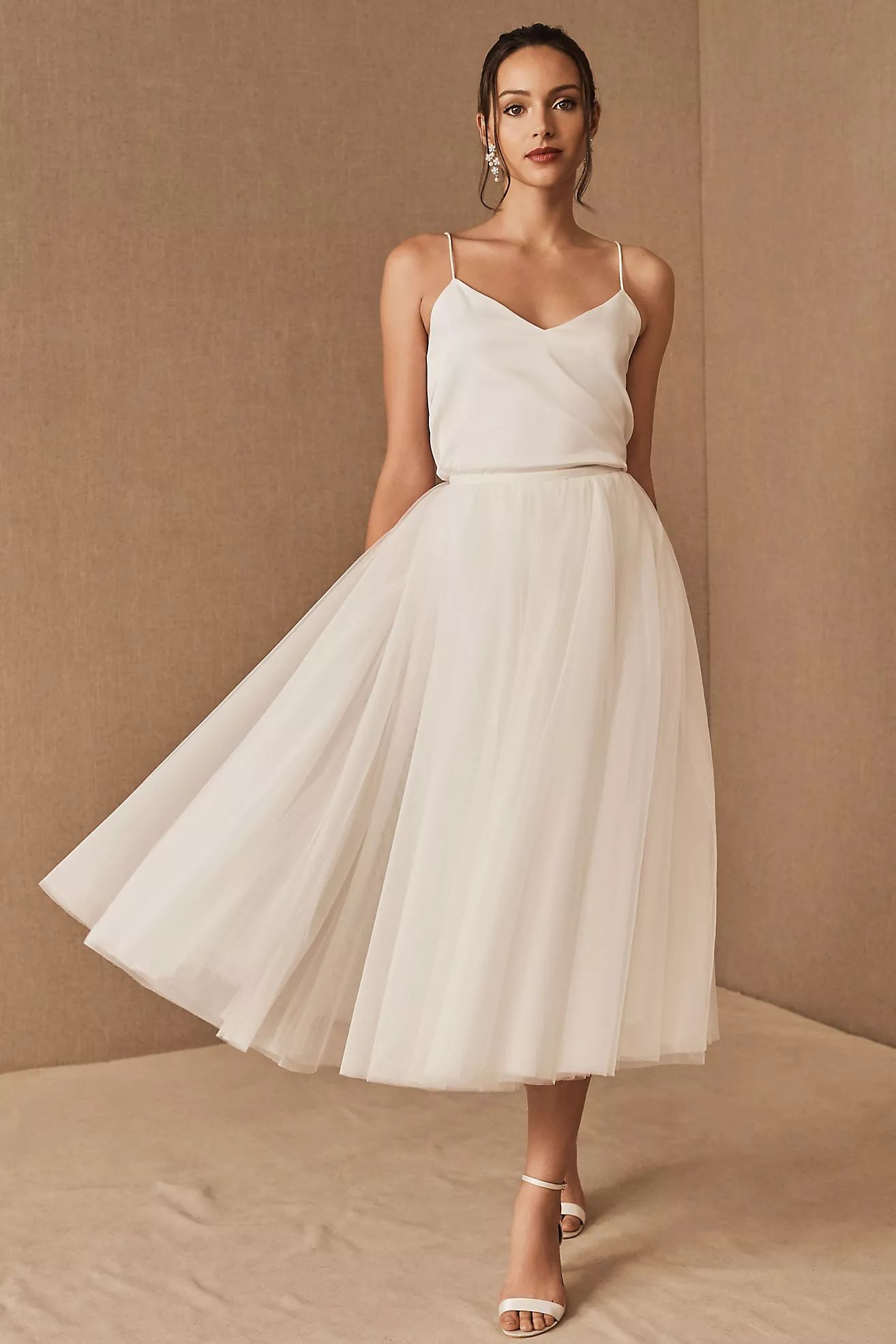 Nouvelle Amsale Nandita Tulle Midi Bridal Skirt | Anthropologie (US)