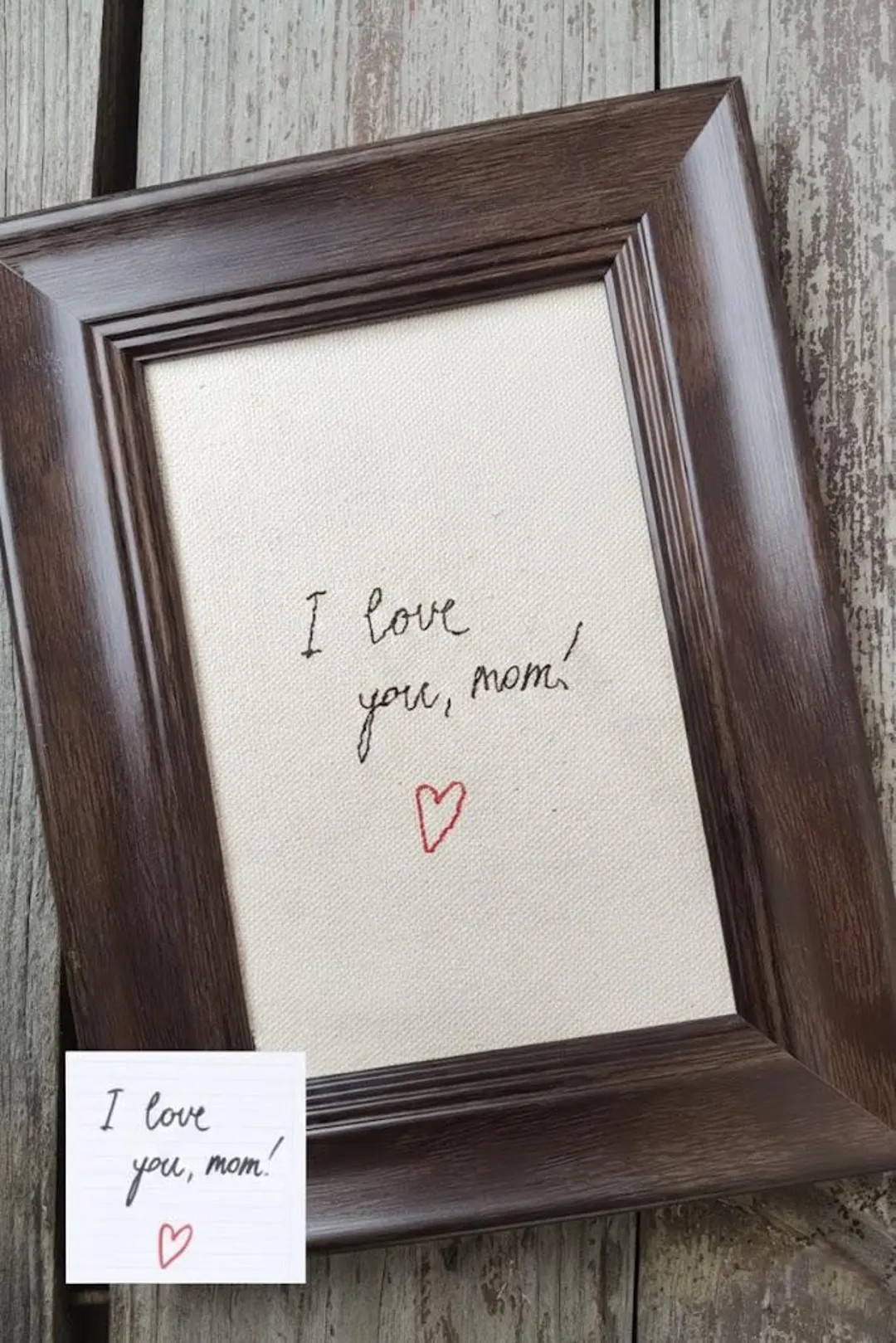 Framed Embroidered Handwritten Note, Embroidered Note Keepsake, Personalized Handwriting Replica,... | Etsy (Global)