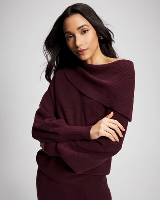 Women's Premier Knit off the Shoulder Sweater in Red size Medium | Soma, Lounge Set | SOMA