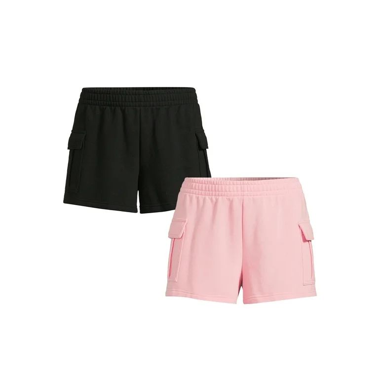 No Boundaries Juniors' Fleece Cargo Shorts, 2-Pack, Sizes XS-XXXL | Walmart (US)