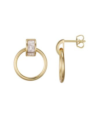 Macy's Cubic Zirconia Round Statement Earrings - Gold | Macy's