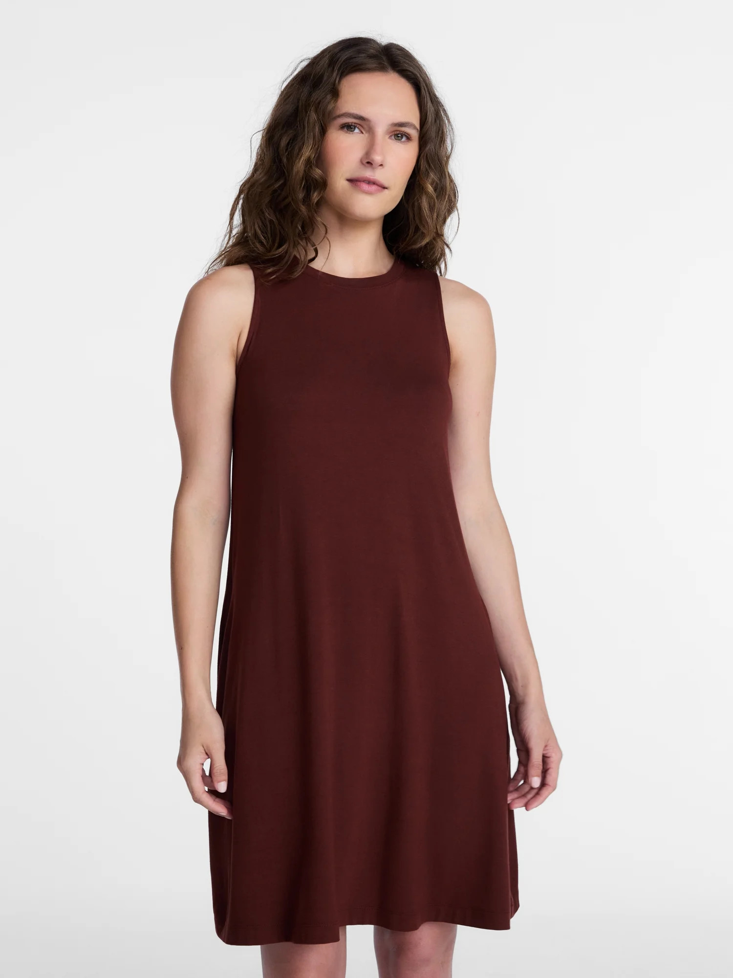 Time and Tru Women's Sleeveless Knit Swing Dress, Sizes XS-XXXL - Walmart.com | Walmart (US)