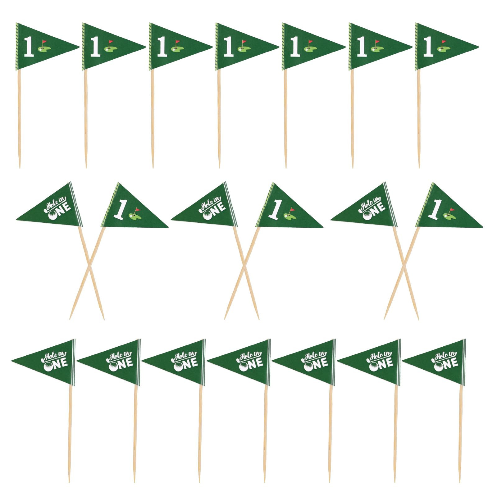 20pcs Golf Themed Toothpick Flags, Hole In One 1st Birthday Cocktail Picks, Mini Appetizers Fruit... | Amazon (US)