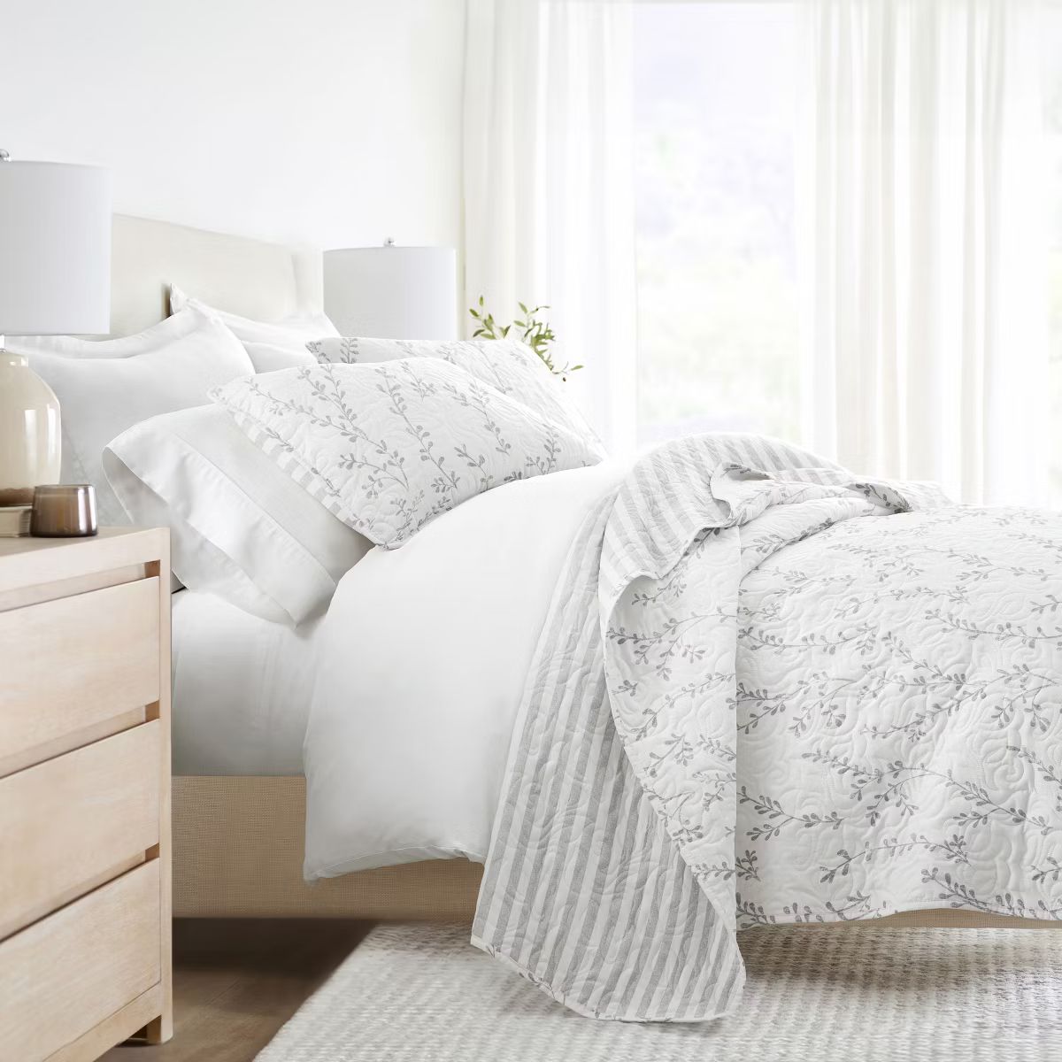 Geometric and Floral Modern Reversible Quilt and Shams Set - Becky Cameron | Target