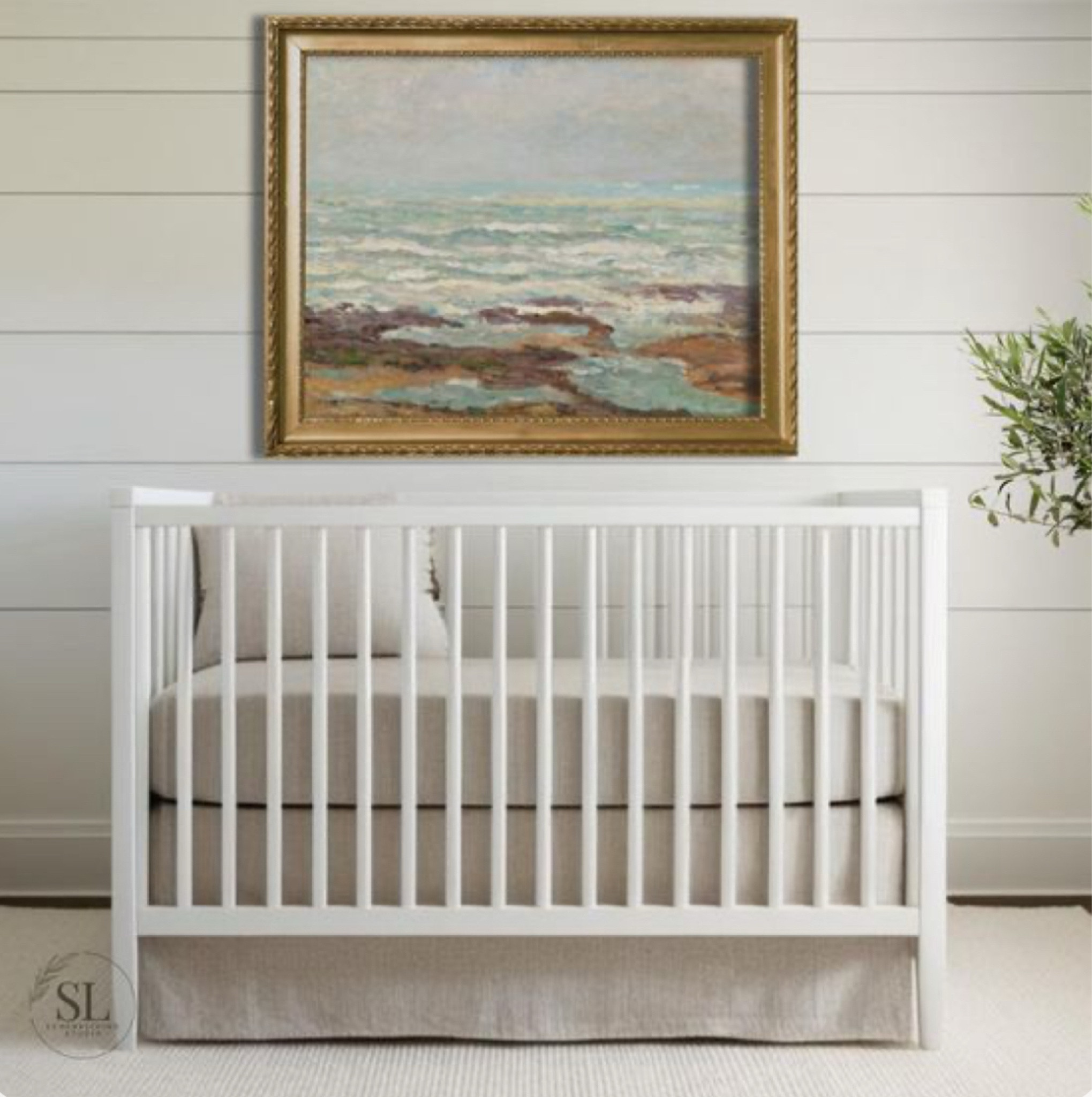 MODERN BEACH FARMHOUSE NURSERY 
.
Add a sweet vintage seascape oil painting print to your baby’s nautical nursery - adding a gold frame makes it pop with the white textured walls - then add vintage furniture pieces and a sweet floral rug! 🤍

#LTKstyletip #LTKmaternity #LTKbaby