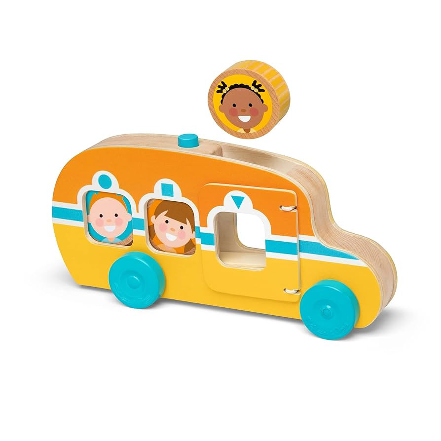 Melissa & Doug GO Tots Wooden Roll & Ride Bus with 3 Disks - FSC Certified | Amazon (US)