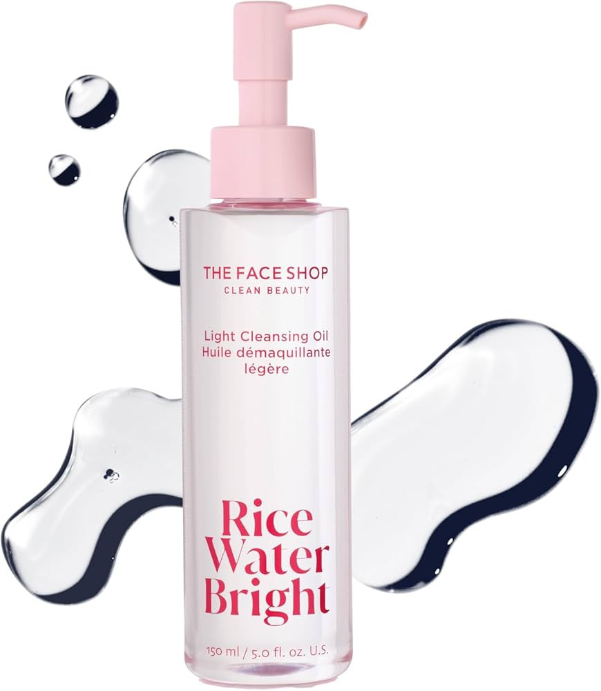 The Face Shop Rice Water Bright Light Facial Cleansing Oil, Daily Makeup Remover, Oil Cleanser, V... | Amazon (US)