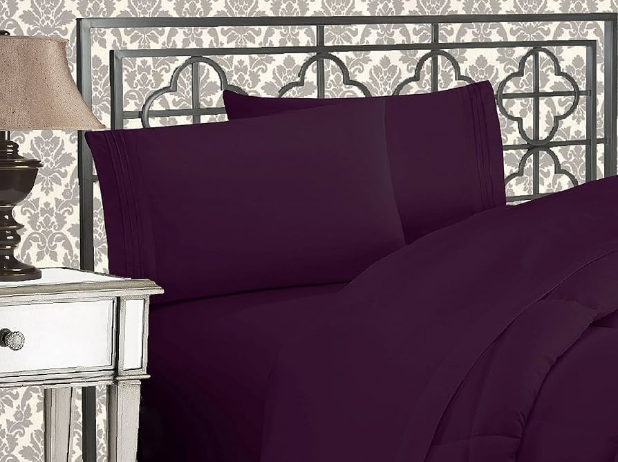 Elegant Comfort Luxurious 1500 Thread Count Egyptian Quality Three Line Embroidered Softest Premi... | Amazon (US)