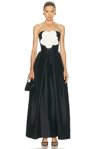 PatBO Taffeta Bloom Jumpsuit in Black | FWRD 