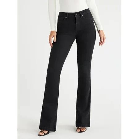 Sofia Jeans Women s Melissa Flare High Rise Black Jeans 33 Inseam Sizes 2-20 | Walmart (US)