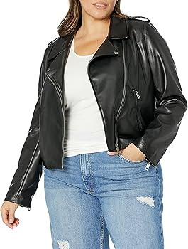 The Drop Women's Heather Vegan Leather Moto Jacket | Amazon (US)