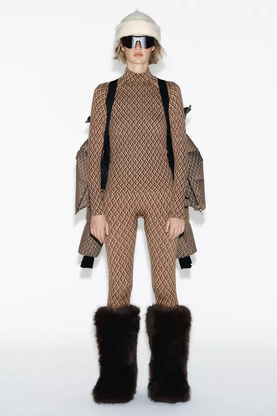 JACQUARD SEAMLESS THERMOLITE® CORE SKI COLLECTION THERMAL LEGGINGS | Zara UK