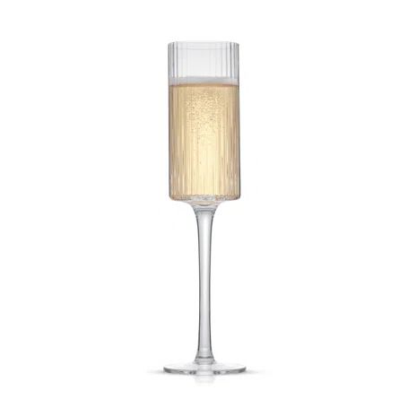 Ribbed Glass Champagne Flutes Glasses Set | Wayfair North America