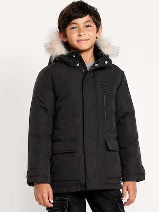 Water-Resistant Faux-Fur Hooded Parka Jacket for Boys | Old Navy (US)