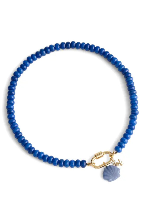 Madewell Semiprecious Bead Carabiner Charm Necklace in Lapis at Nordstrom | Nordstrom