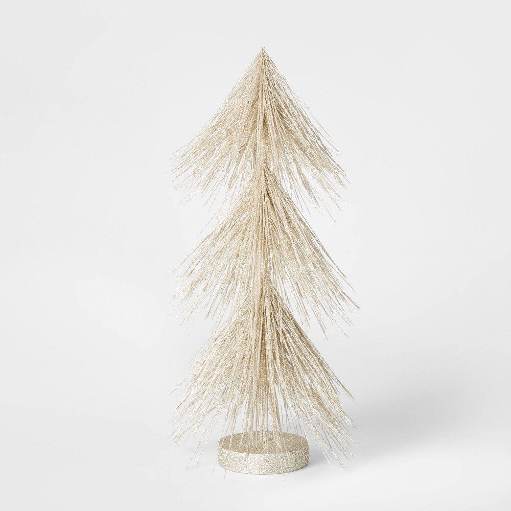 15in Unlit Tinsel Hard Needle Tree Champagne - Wondershop™ | Target