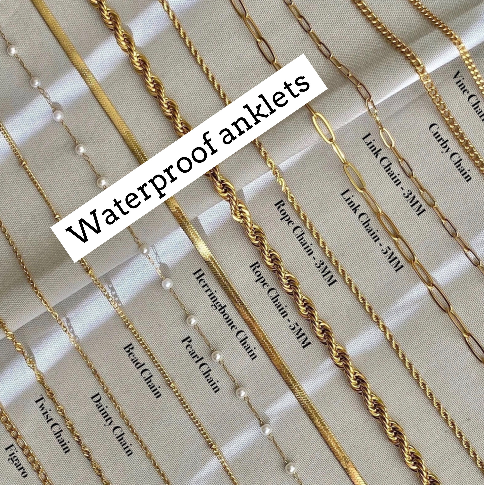 Waterproof gold anklets from Etsy I bought. 

#LTKtravel #LTKswim #LTKunder50